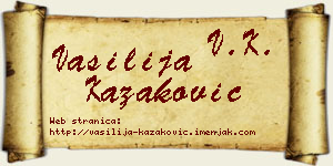 Vasilija Kazaković vizit kartica